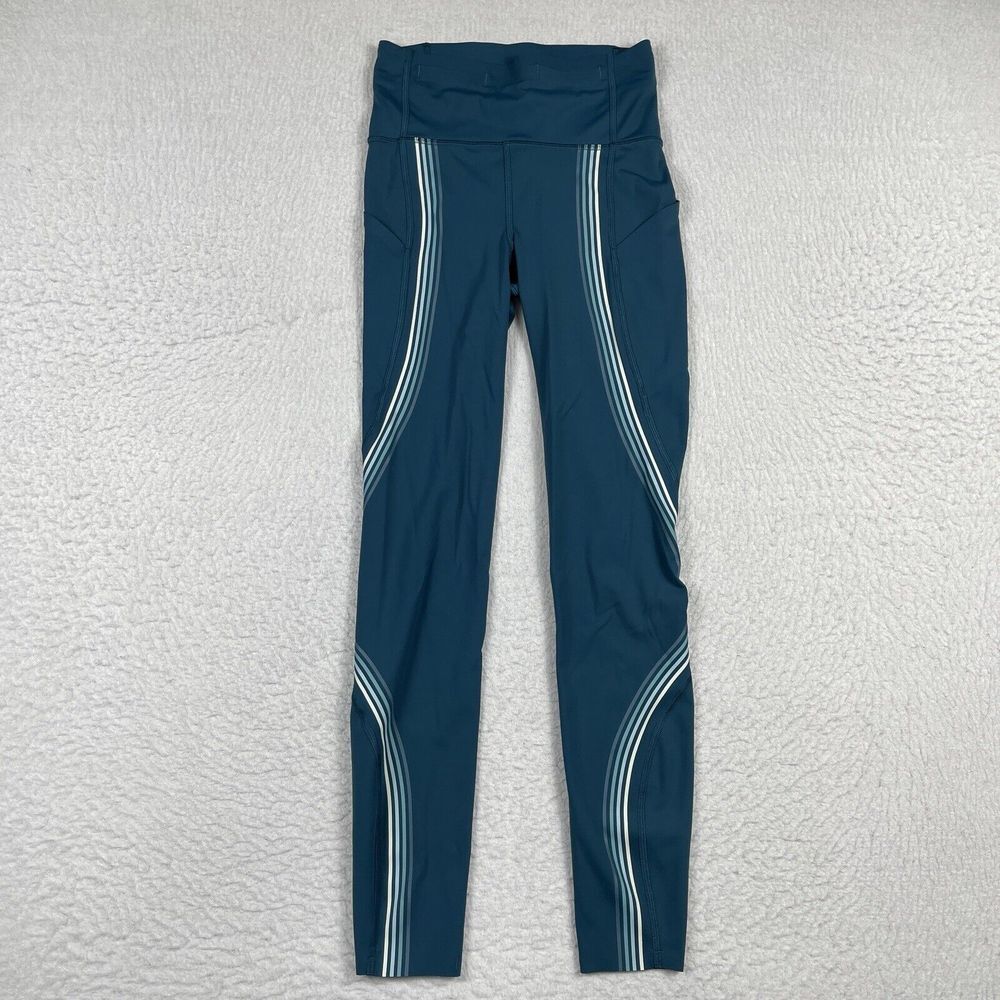 Lululemon Leggings Womens Size 2 Bermuda Teal Speed Limit Crop Gym Yoga Training